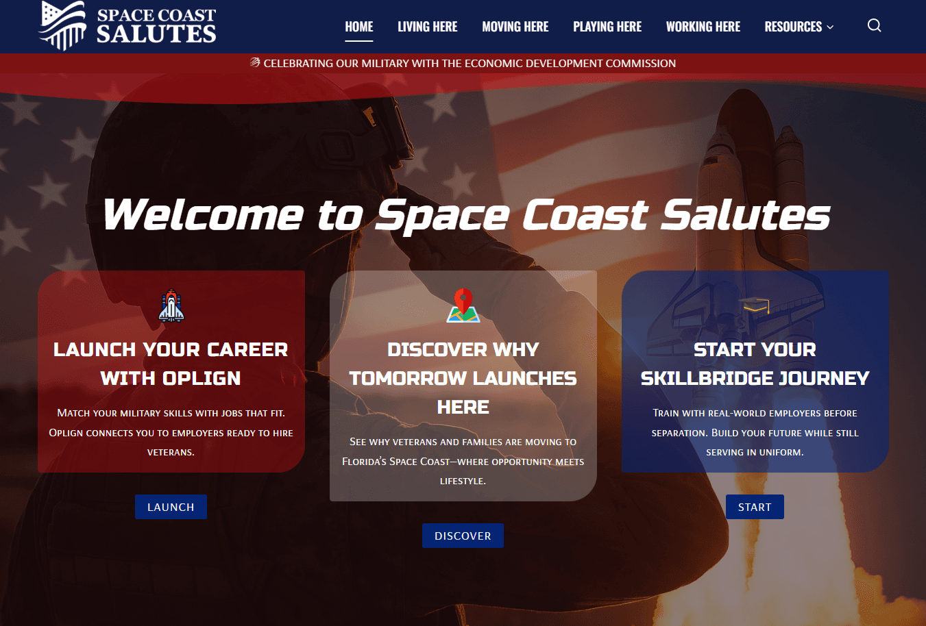 Space Coast Salutes — article hero image; Brevard SEM digital marketing and web development, Brevard County & Space Coast, Florida